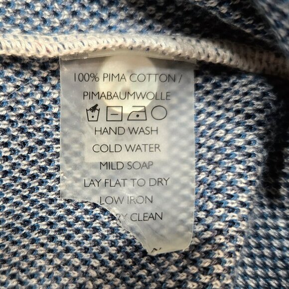 Peruvian Connection 100% Pima Cotton Blue Floral Longline Cardigan Duster Boho - Picture 8 of 8